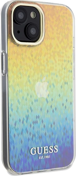 Mbështjellës Guess IML Faceted Mirror Disco Iridescent për iPhone 13/14/15, shumëngjyrësh