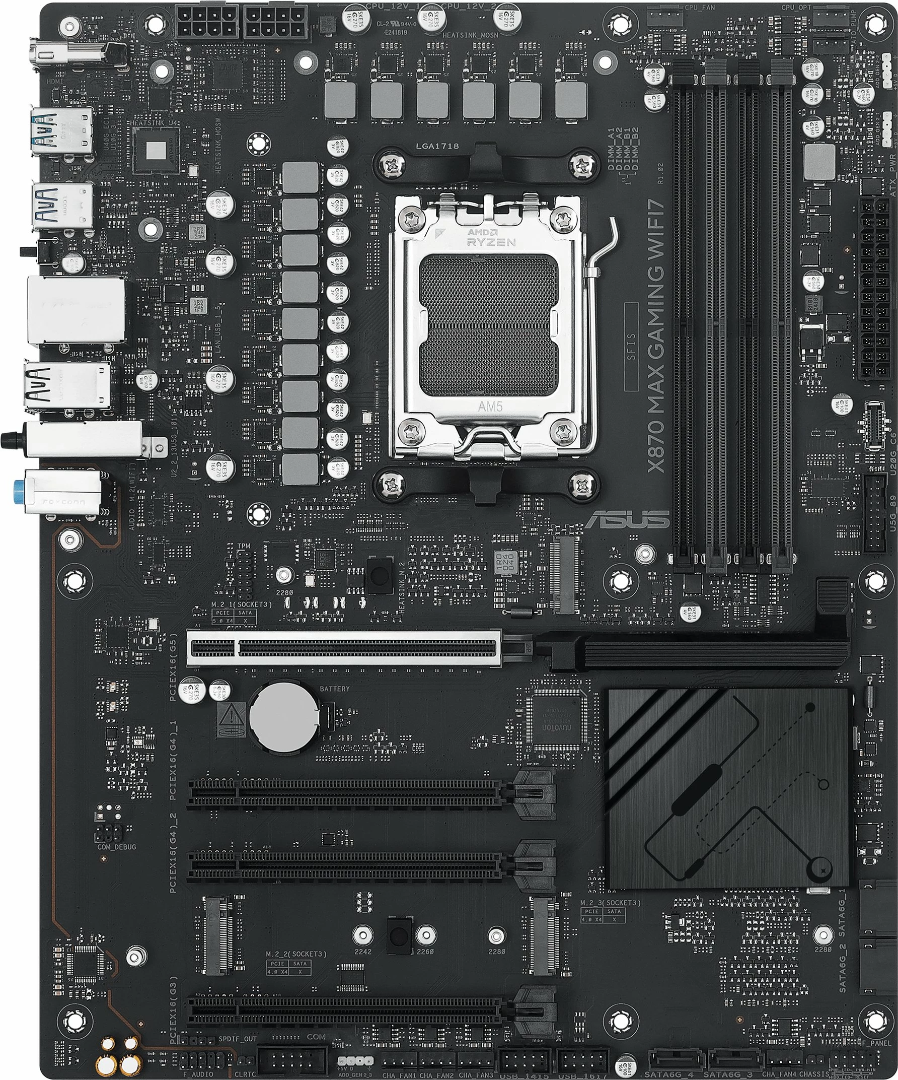 Pllakë amë Asus X870 MAX GAMING WIFI7 ATX, DDR5 256GB, WiFi 7, Bluetooth