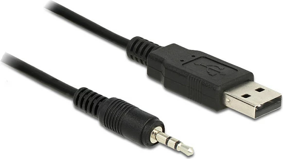 Kabllo konvertuese USB TTL DeLOCK, USB-A në 2.5mm, 1.8m, e zezë