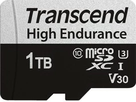 Kartelë memorie Transcend microSDXC 1TB, Class 10, U3, V30, me adapter, zi/argjendtë