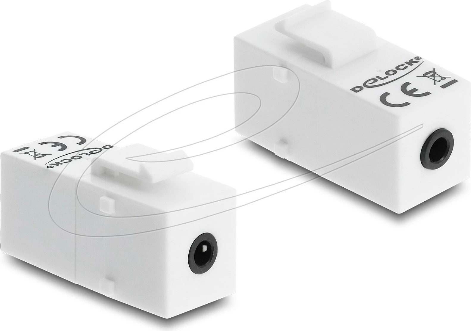 Adapter audio DeLOCK 87234, modul Keystone 3.5mm F-F, i bardhë