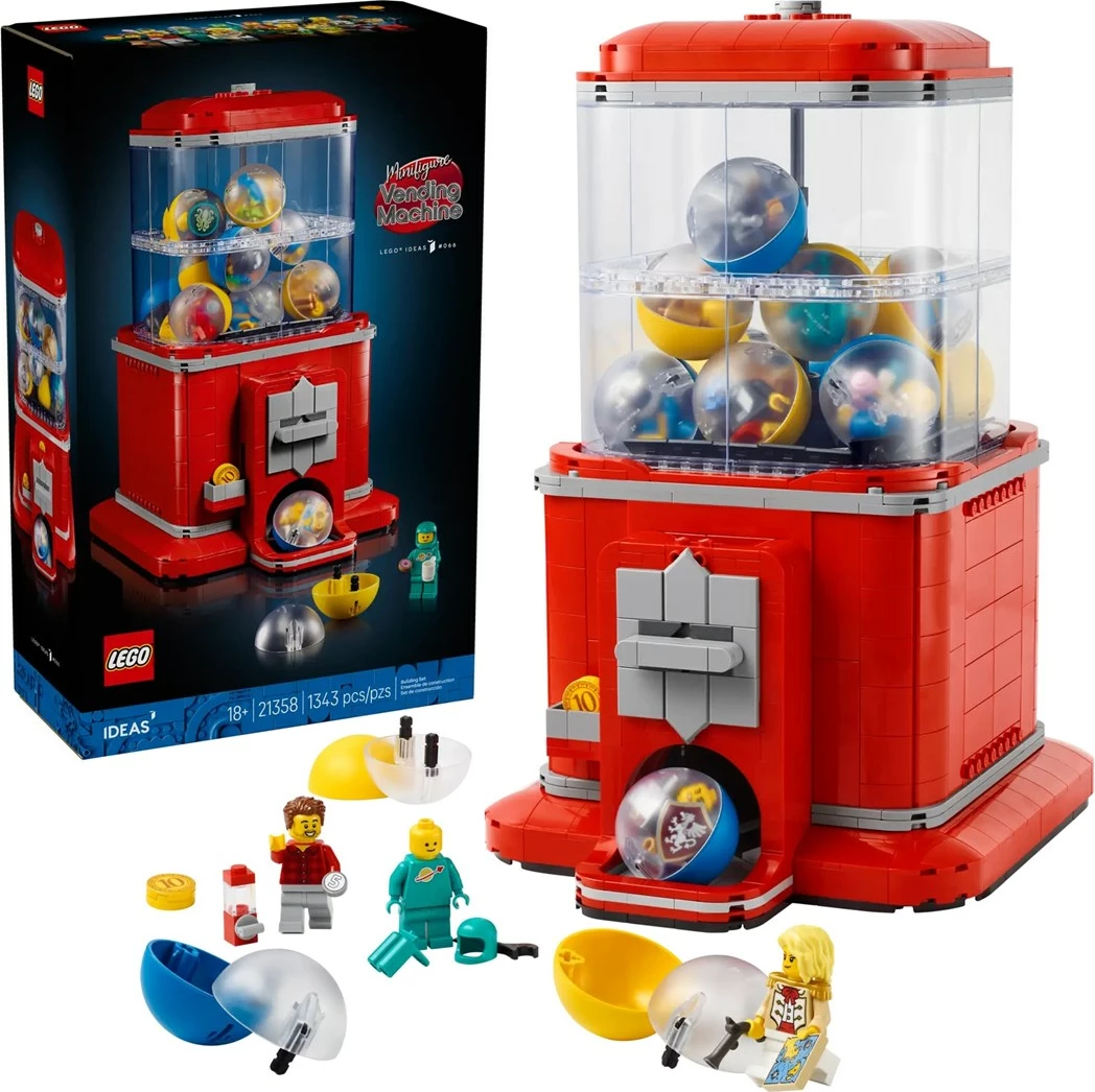 Set LEGO IDEAS 21358 Minifigure Vending Machine, për të rritur, Kuqe