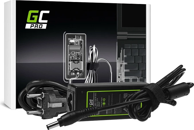 Adapter rryme për laptop Green Cell PRO 19V 2.37A 45W, për Toshiba Satellite/Portege, i zi