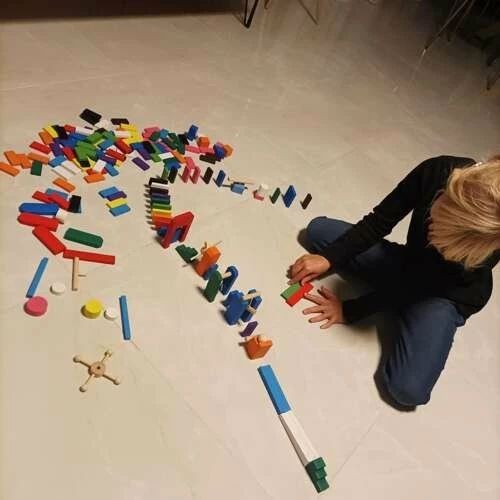 Set domino druri Kruzzel 22914, 360 copë, 407 elemente, shumëngjyrësh