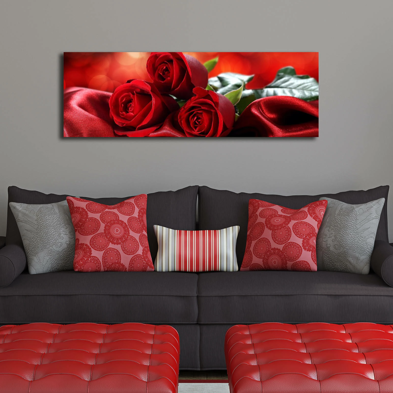 Pikturë dekorative në kanavacë me drita LED, shumëngjyrëshe, 30x90cm, 3090DACT-31
