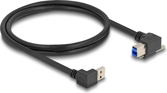 Kabllo USB DeLOCK USB-A në USB-B me vida, USB 3.2 Gen 1, 1 m, 5 Gbit/s, e zezë