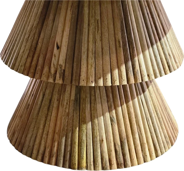 Tavolinë kafeje Havai, dru mango i fortë, ngjyrë natyrale, sipërfaqe mermeri të bardhë, D80x45cm