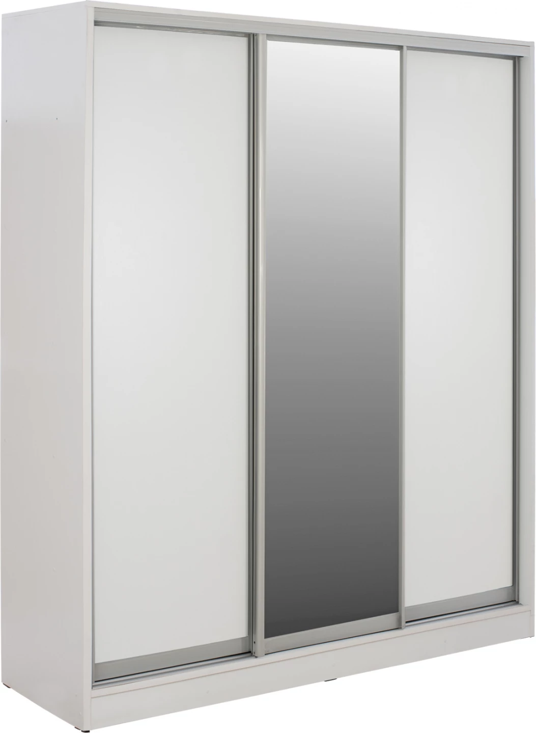 Dollap me dyer rrëshqitëse, ngjyrë e bardhë, me pasqyrë, FH2461.03, 183x60x220 cm