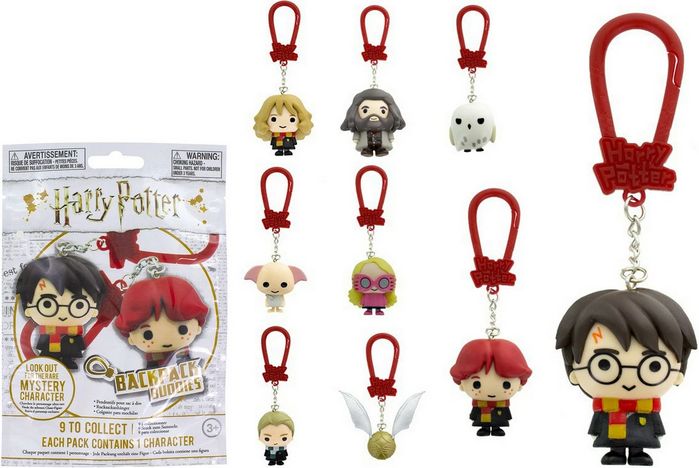 Obezek Paladone Harry Potter Backpack Buddies, figurë mini, karakter i rastësishëm, 1 copë, e kuqe