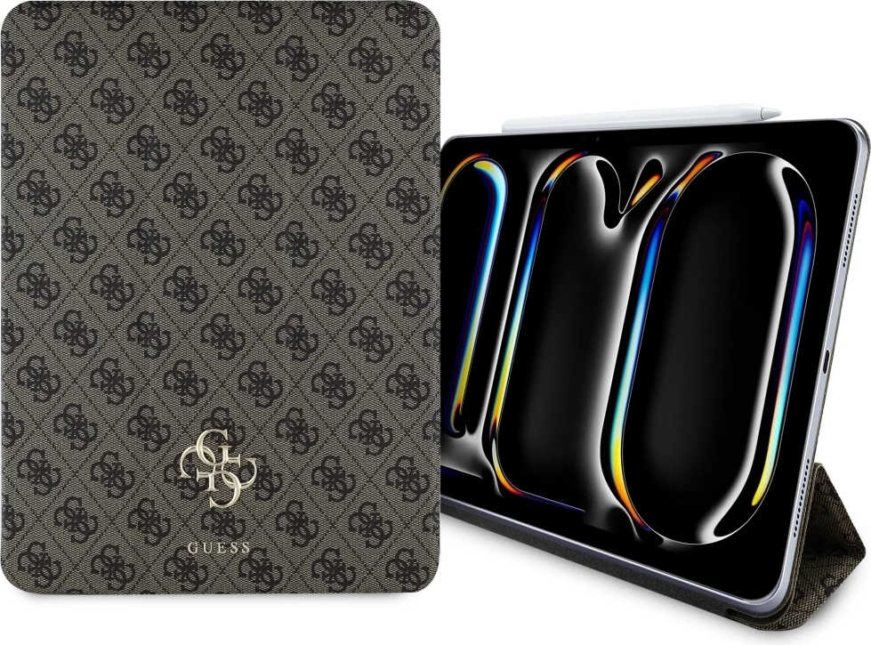 Mbështjellës Guess GUFC13PM24PS4SGW për iPad Pro 13" 2024, Magnetic 4G Big Logo, Kafe