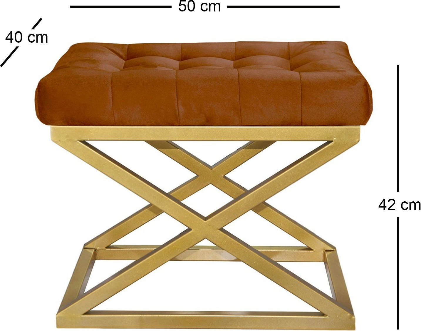 Puf Atelier del Sofa, kapraz, ngjyrë ari dhe terrakote