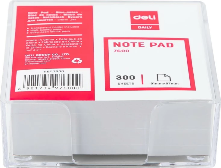 Deli Postit I Bardhe 91X87 300Fl 1/24 7600