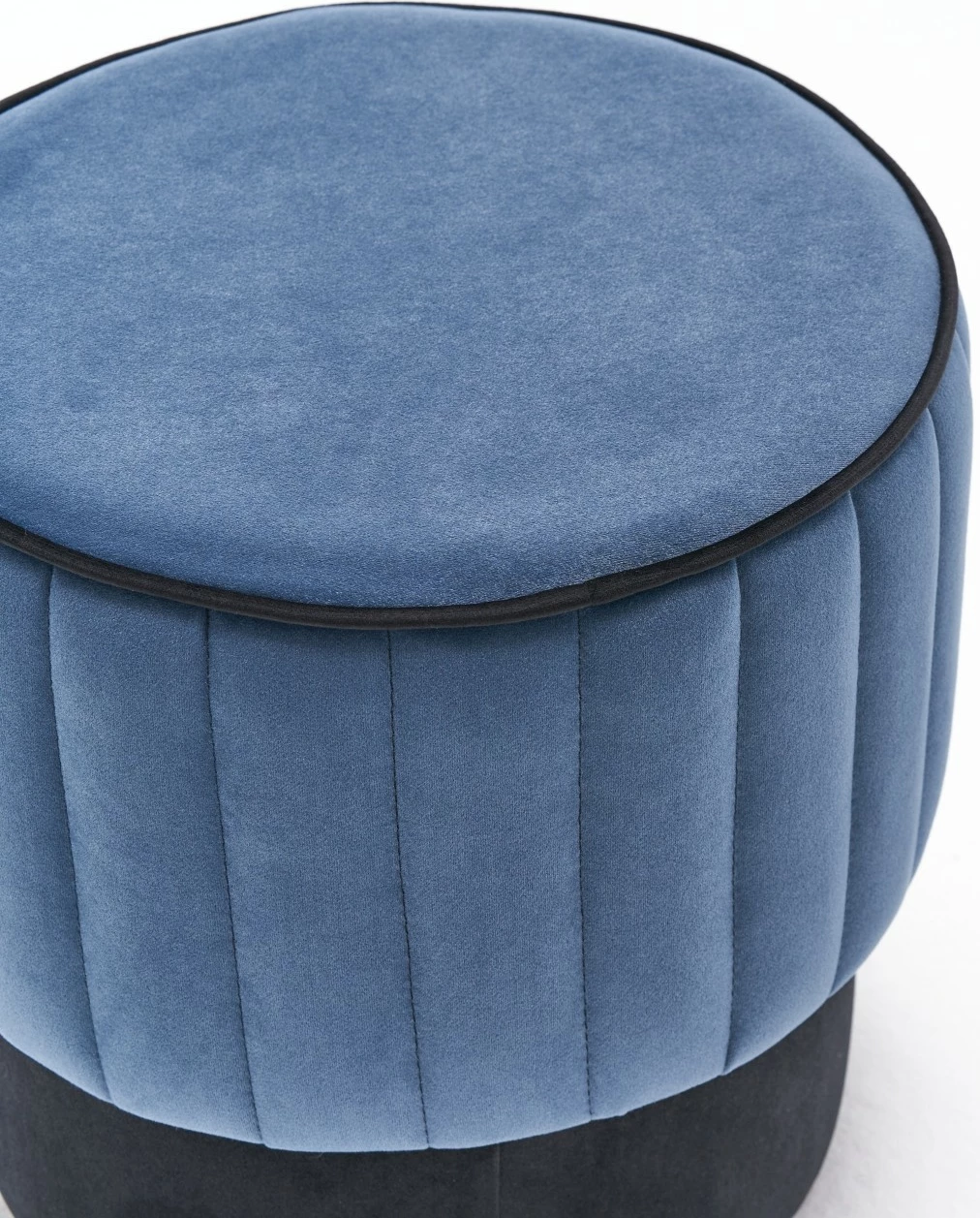 Puf Atelier del Sofa, kadife moderne, ngjyrë kaltër