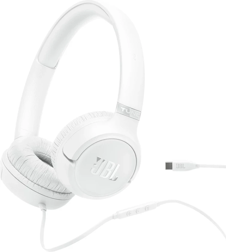 Kufje JBL Tune 530C USB-C, me mikrofon, me telekomandë inline, të palosshme, të bardha