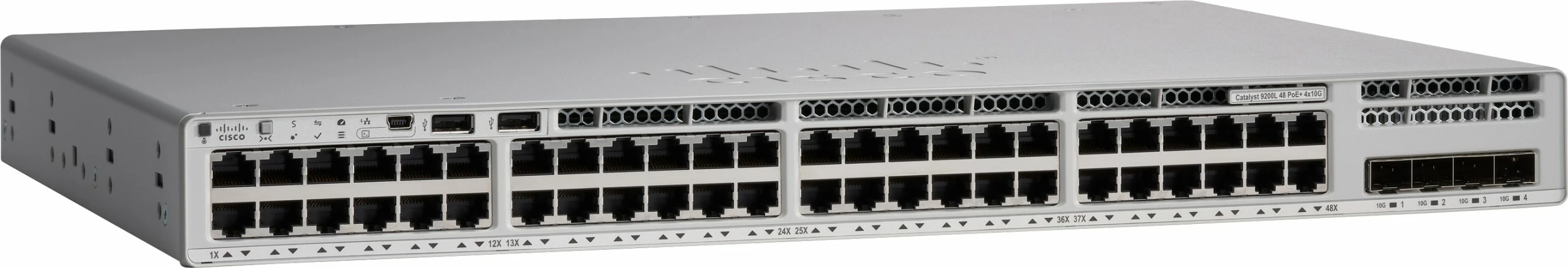 Switch Cisco C9200L 48 porta, 12XMGIG 36X1G, gri