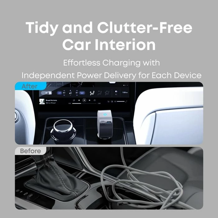 Karikues veture ANKER Nano A2738HA2 75W me kabllo të integrume 70 cm, gri e errët