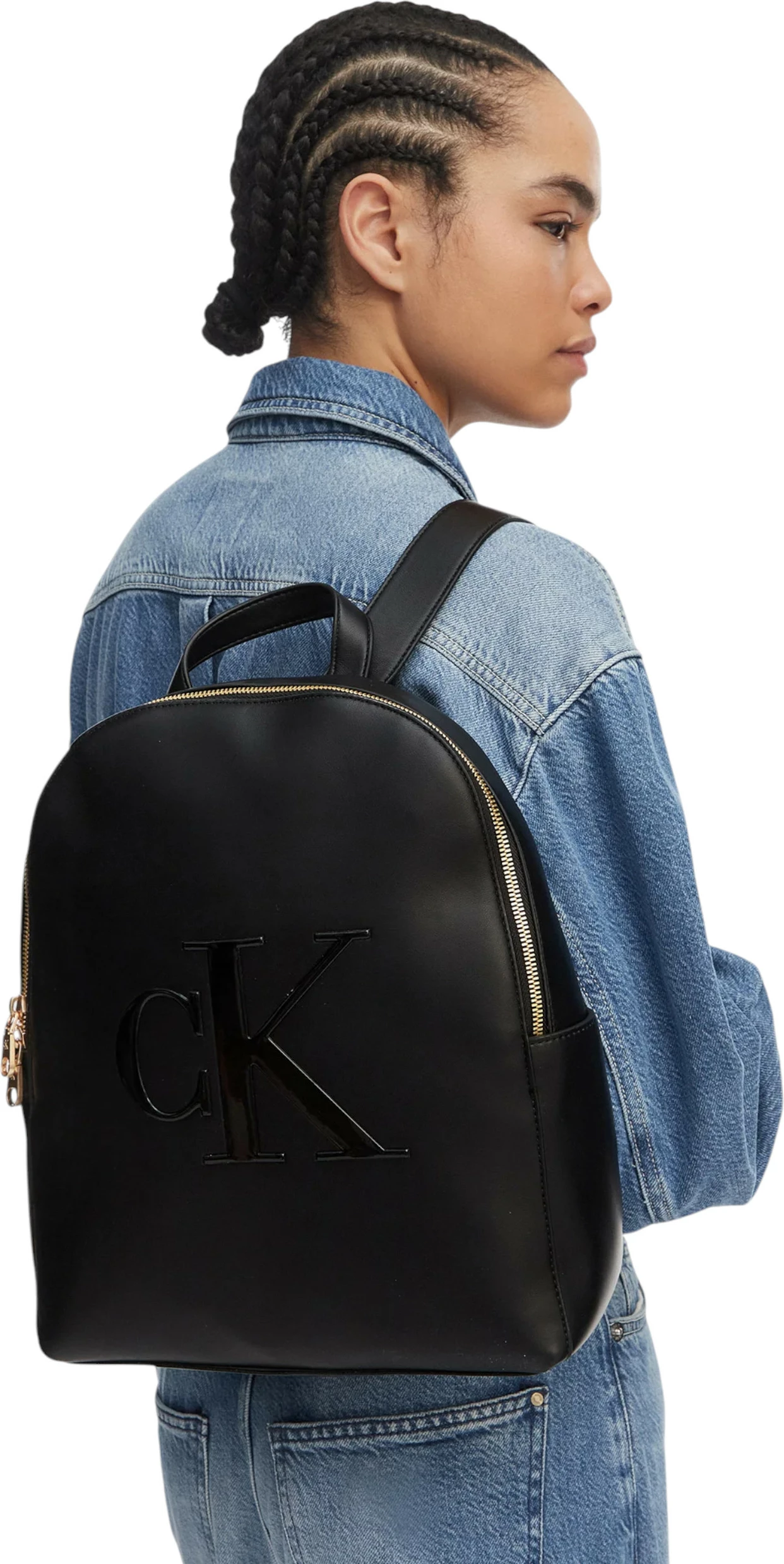 Çantë shpine për femra Calvin Klein BOLD CK LV04F3617G, e zezë