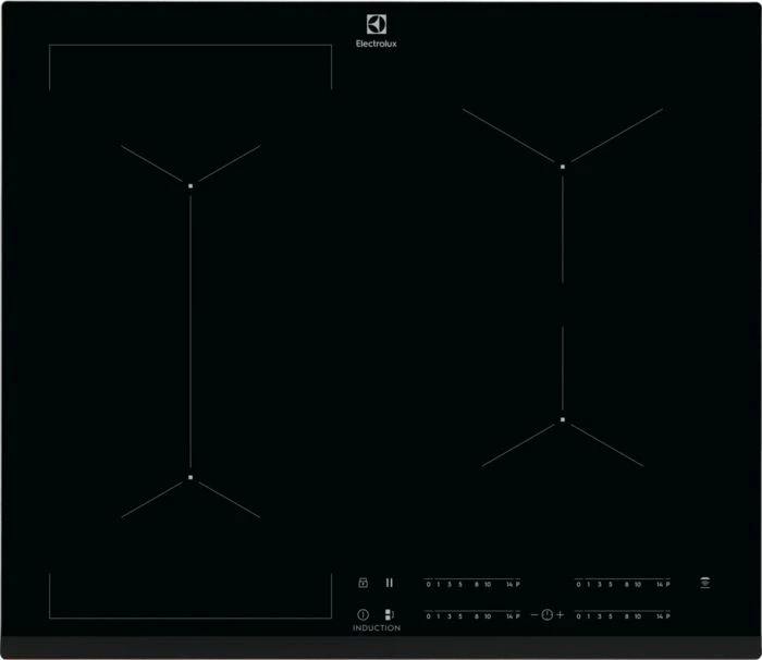 Pllakë gatimi me induksion Electrolux EIV634 60 cm 4 zona 7.35 kW Bridge Hob2Hood e zezë