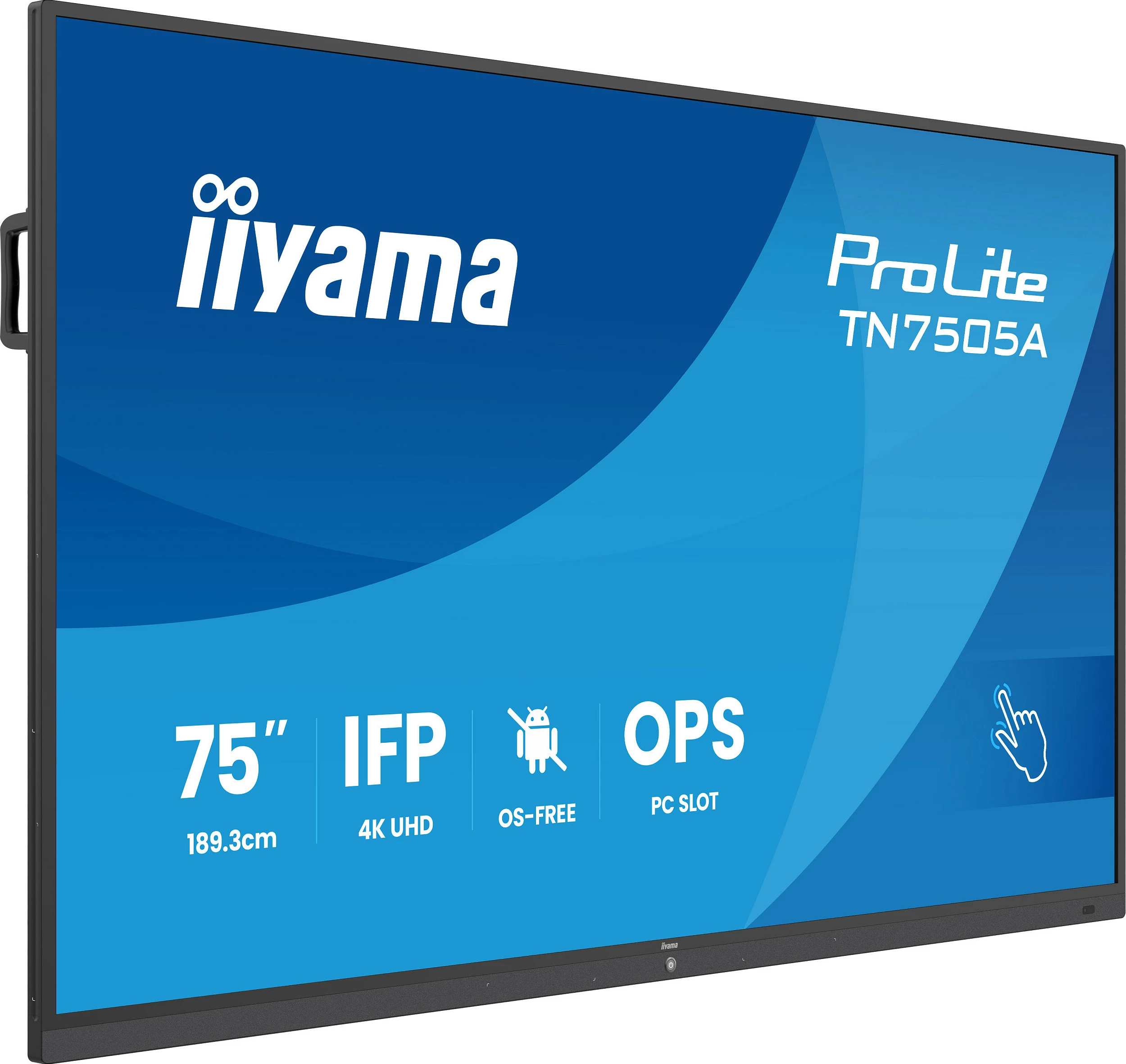 Ekran profesional iiyama ProLite TN7505A-B1AG, 75", 4K UHD, anti-glare, OPS slot, i zi