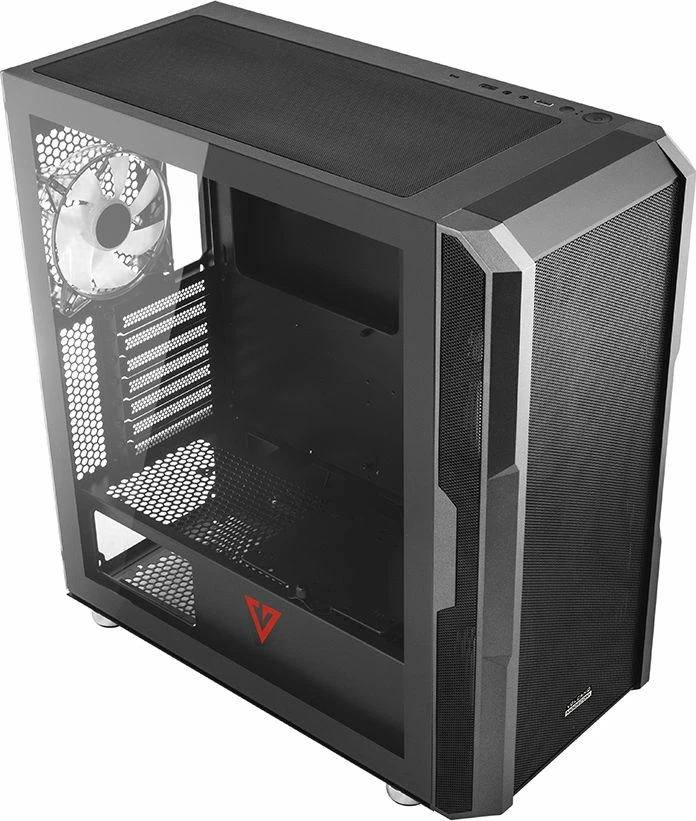 Kasë Modecom Volcano Amirani ARGB (AT-AMIRANI-PG-10-000000-0002), Midi Tower ATX, USB-C, pa PSU, e zezë
