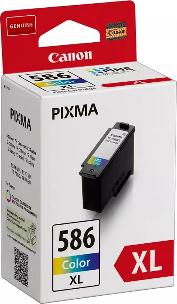 Toner Canon CL-586XL, High (XL) Yield, Cyan, Magenta, Yellow, 1 pc(s), 300 faqe, Single pack