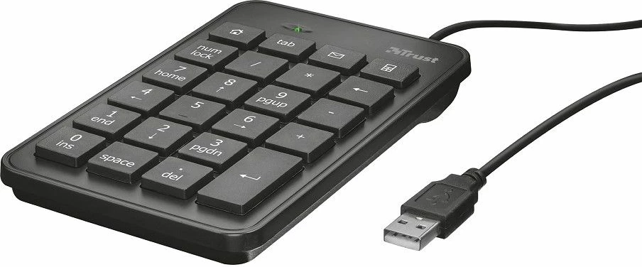 Tastierë numerike Trust Xalas 22221, USB, layout US, e zezë
