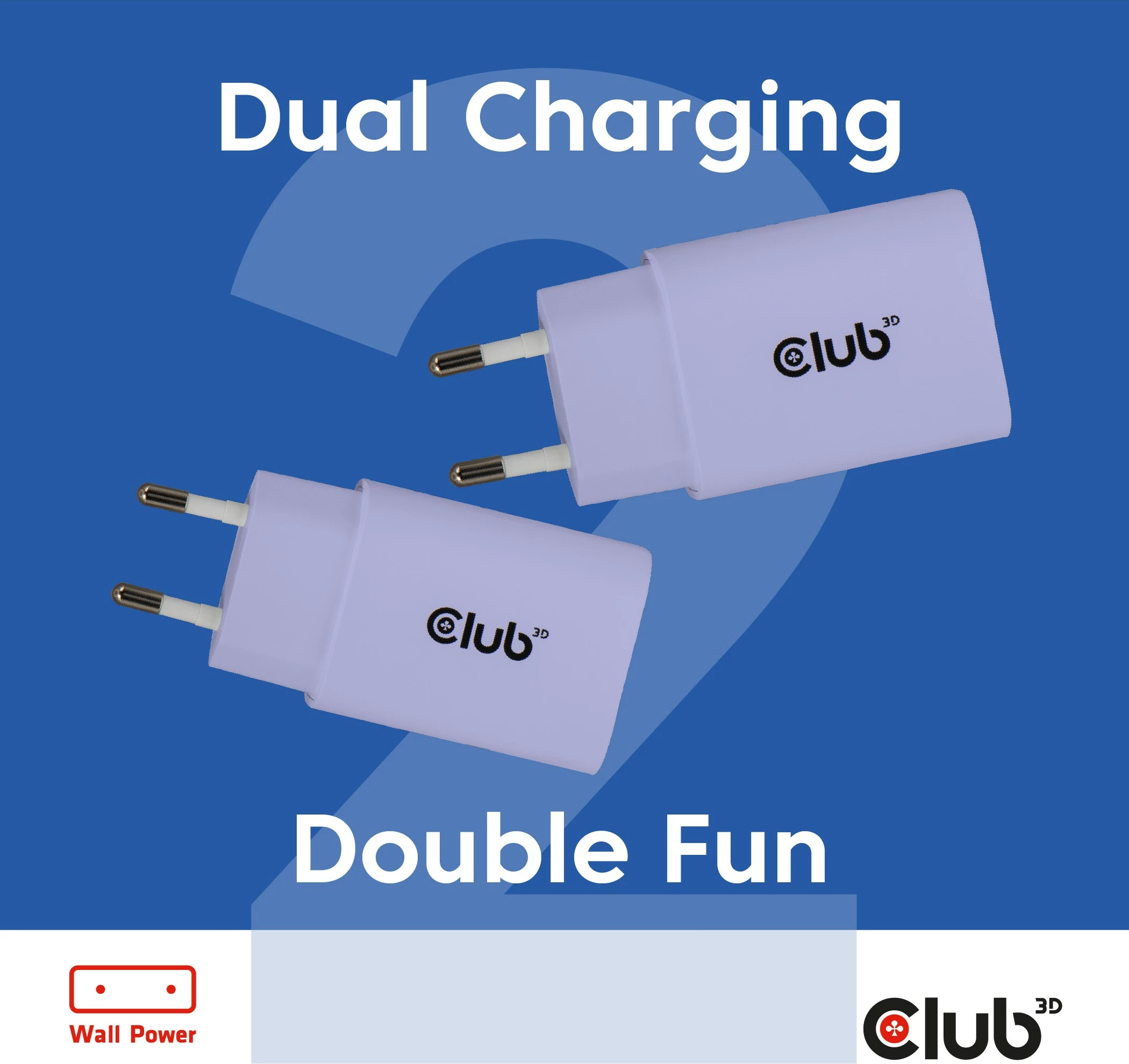 Karikues USB-C Club3D CAC-3025 30W, 2 copë, lila