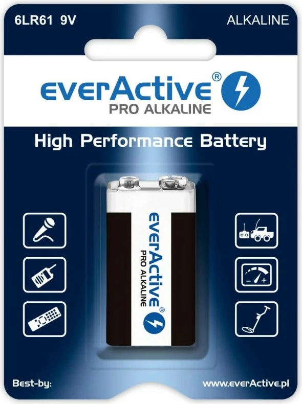 Bateri alkaline everActive EV6LR61-PRO 9V, 1 copë