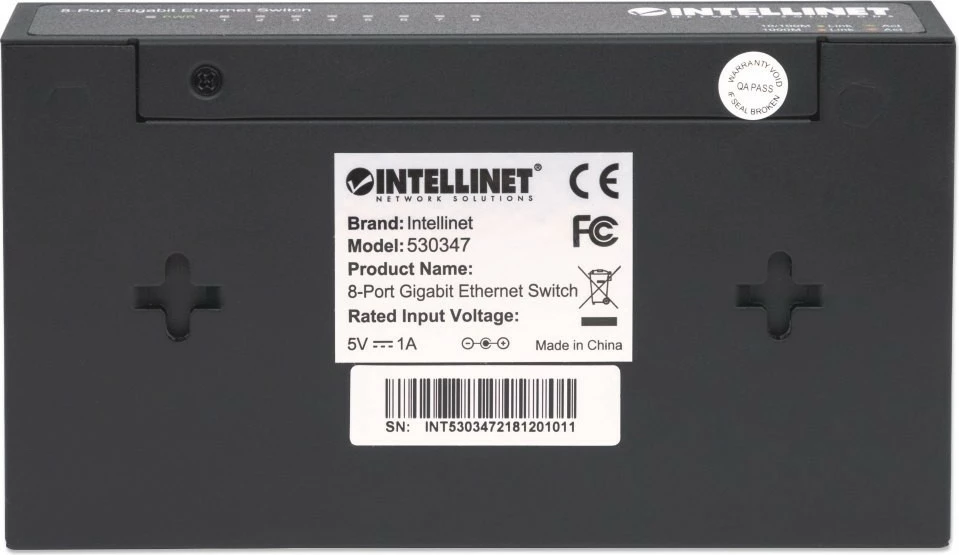 Switch Intellinet 8 porta Gigabit, desktop, metalik