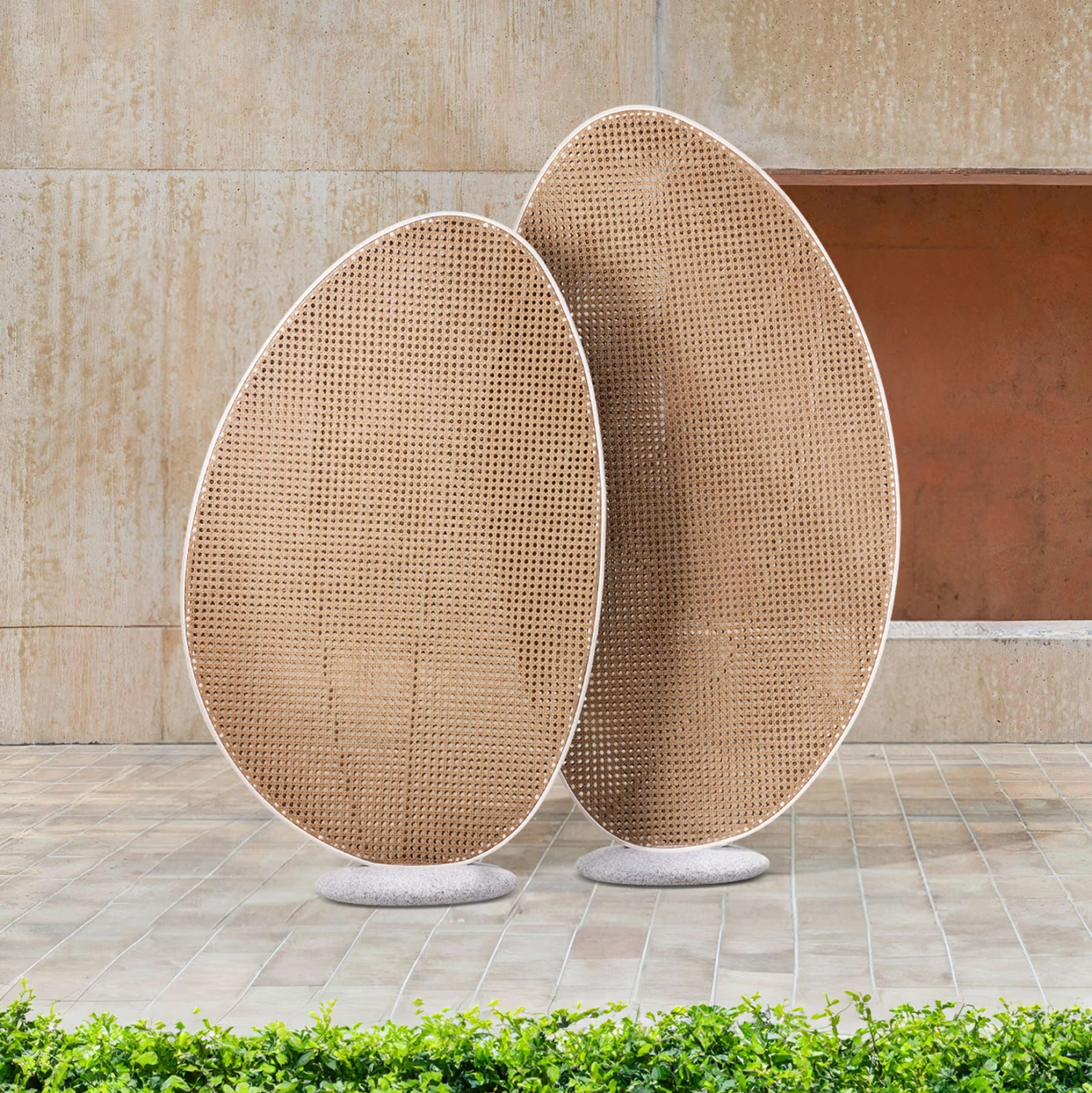 Ndarëse alumini KOMORABI, kornizë ngjyrë fildishi, thurje bexh, CD6180.01, 110x33x199cm