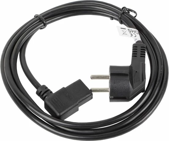 Kabllo rryme Lanberg CA-C13C-12CC-0018-BK Schuko (CEE 7/7) në IEC 320 C13 1.8m me prizë këndore, e zezë