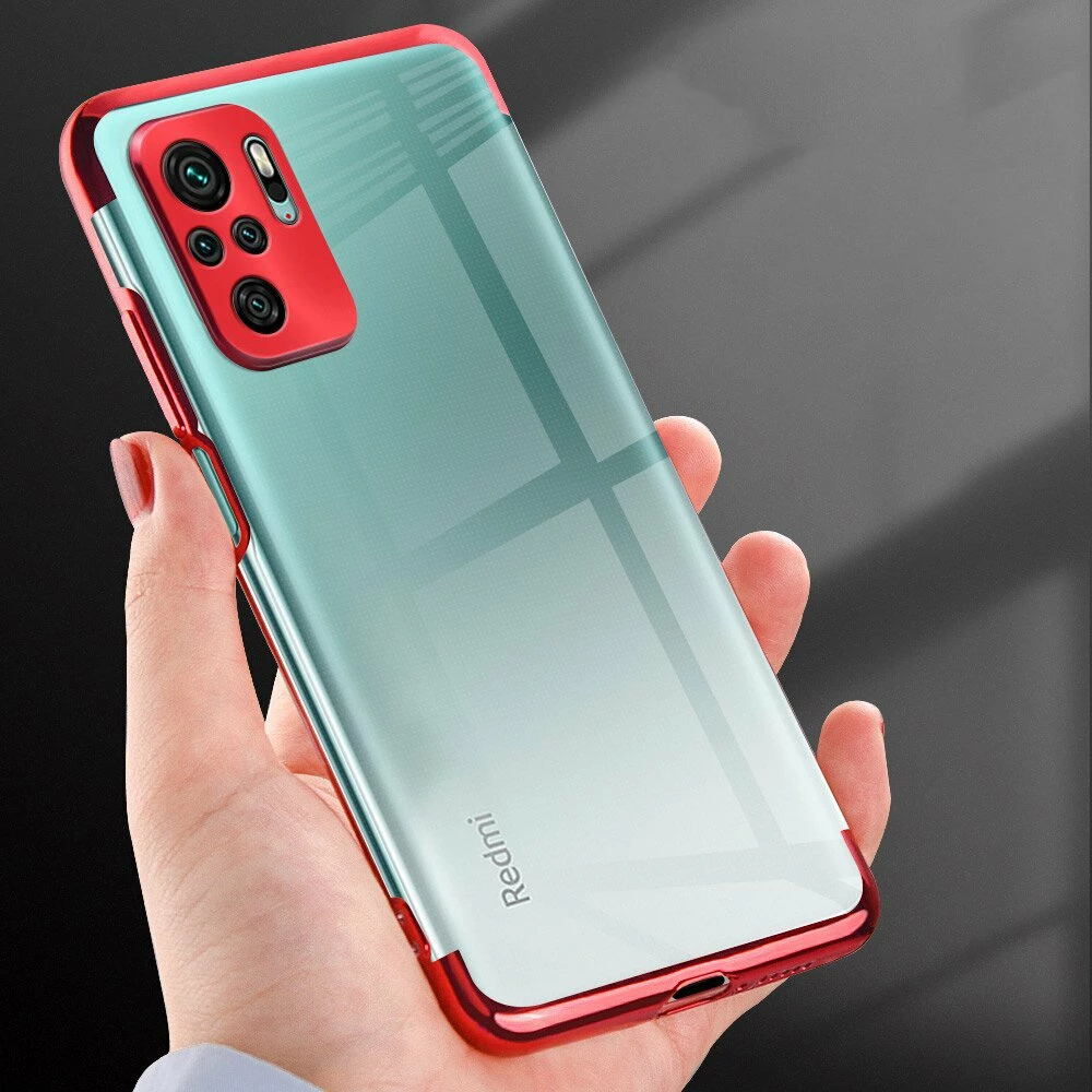 Mbështjellës Hurtel Clear Color 0.3mm për Xiaomi Redmi Note 10 5G / Poco M3 Pro, TPU, i tejdukshëm me kornizë të zezë