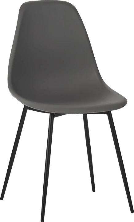 Karrige Ballen, 4 copë, polipropilenë, këmbë metalike të zeza, antracit, 41.5x53x84.5cm