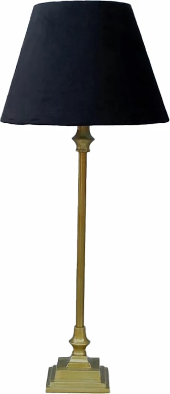 Llambë tavoline Remy, alumin ngjyrë ari antik, kadife e zezë, 10x10x57 cm