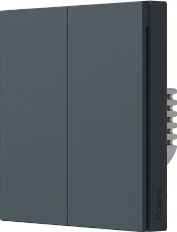 Switch i mençur për mur Aqara H1, No Neutral, Double Rocker, HomeKit, gri