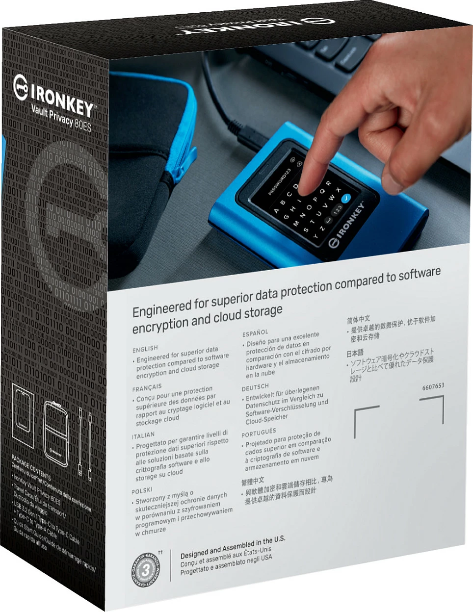 SSD i jashtëm Kingston IronKey Vault Privacy 80, 960GB, USB Type-C, Blu