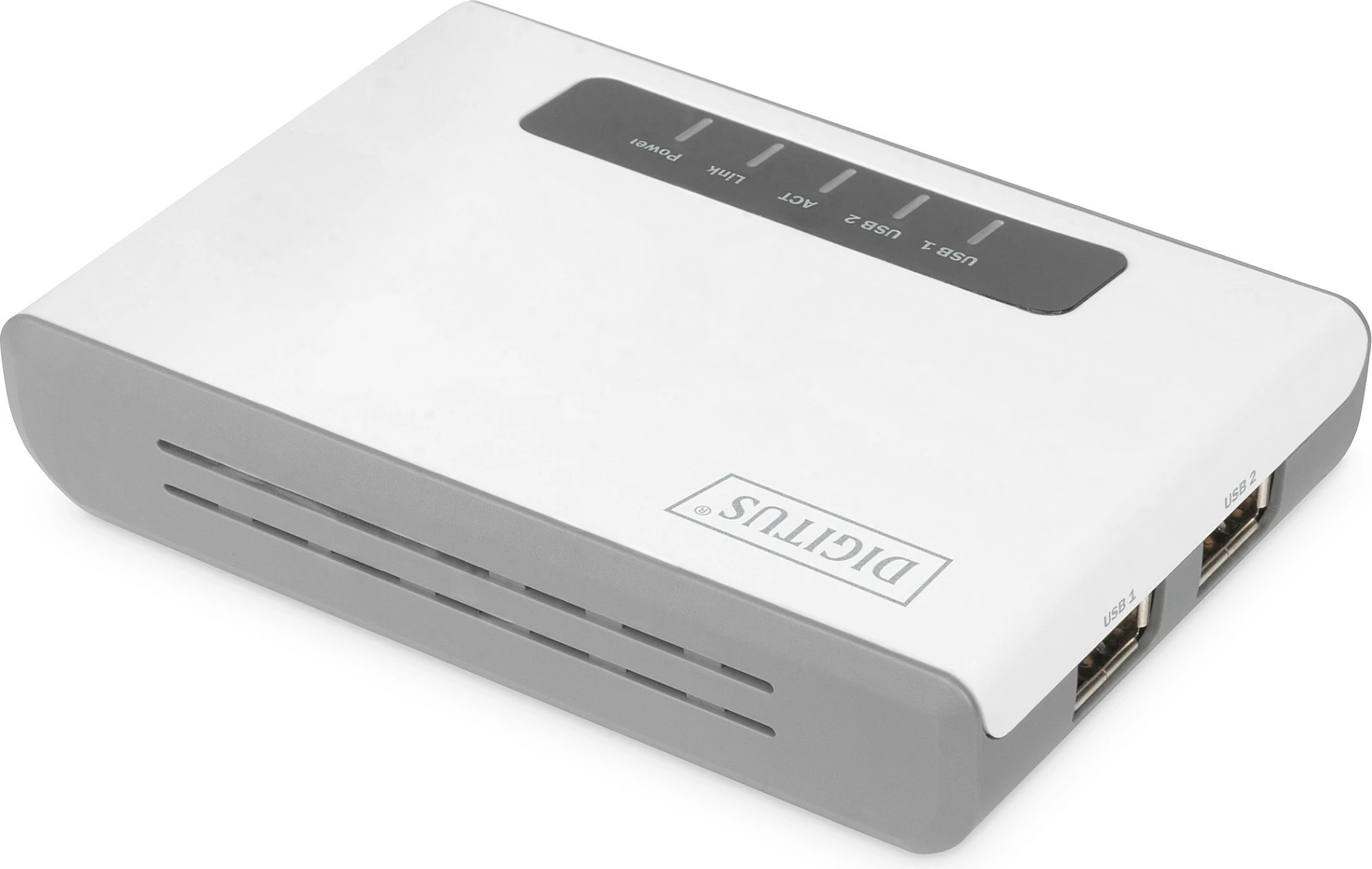 Server rrjeti USB Digitus 2-Port USB 2.0, Wi-Fi 300Mbps, Ethernet, i bardhë