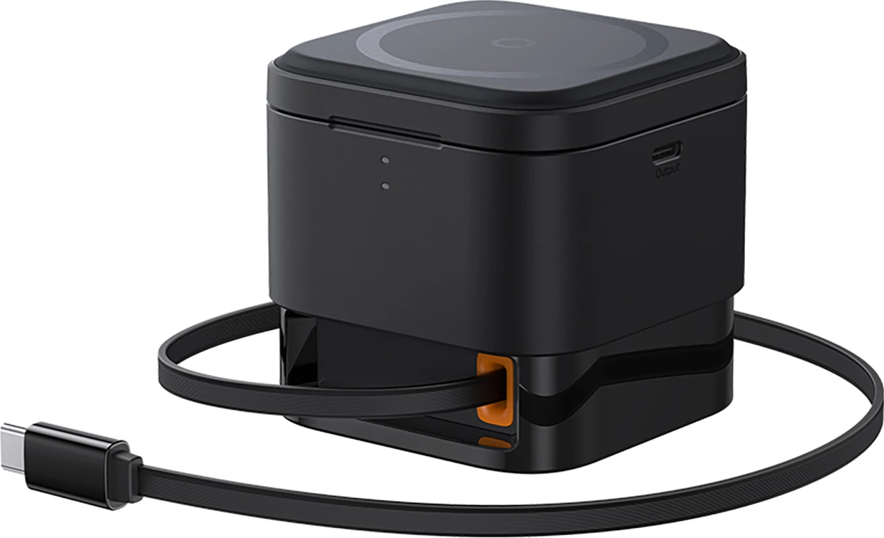Karikues wireless 3-në-1 Baseus MagPro, 25W, MagSafe, për telefon, kufje e smartwatch, i zi