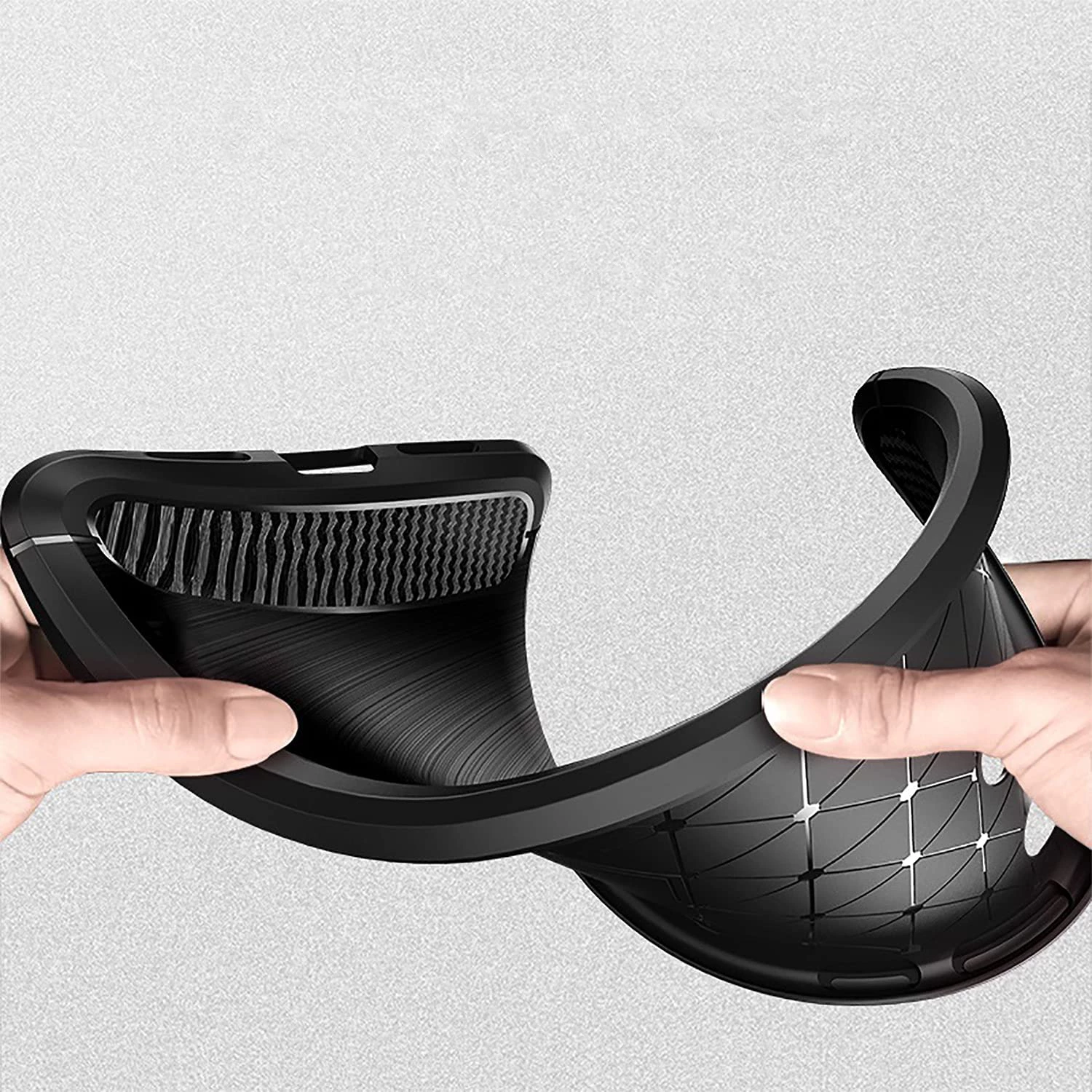 Mbështjellës Hurtel Carbon Case për OnePlus Nord N200 5G, i zi