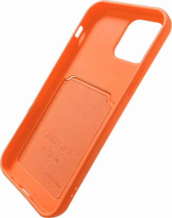 Mbështjellës Hurtel Card Case për iPhone 12 Pro Max, silikon, me xhep për kartela, Kuq