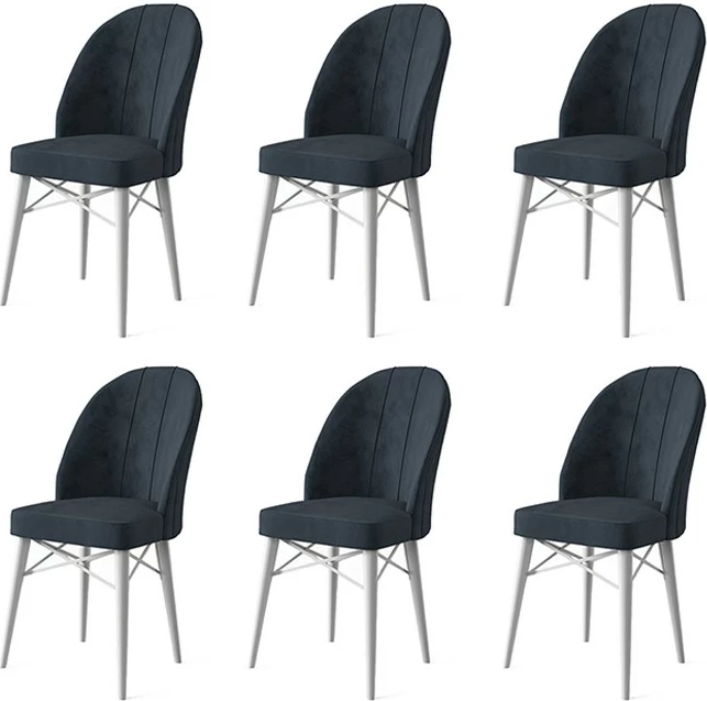 Set karrigesh (6 copë) Hanah Home, Ritim, anthracite dhe e bardhë
