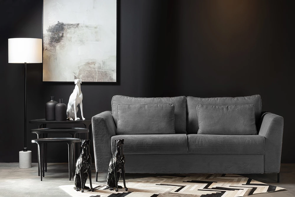 Divan-krevat COCOON, 3 vende, ngjyrë gri Lincoln 90, 208x94x92