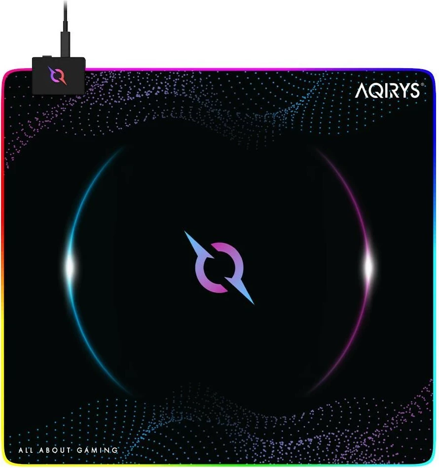 Mauspad AQIRYS ECLIPSE RGB, Medium, 450x400, e zezë