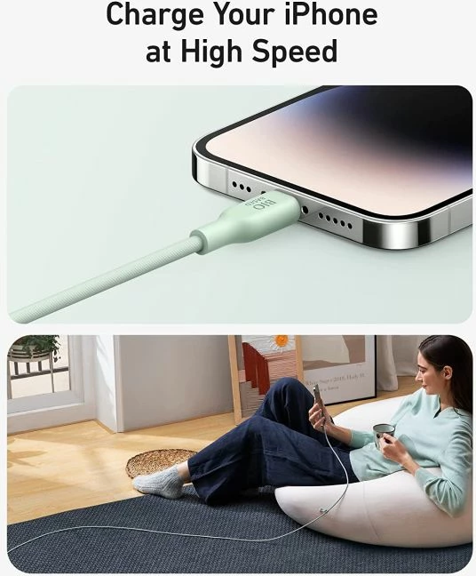 Kabllo USB-C në Lightning ANKER 541 BIO 1.8m e gjelbër