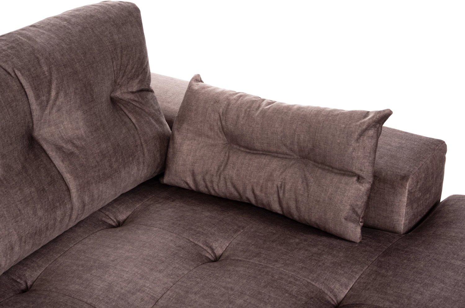 Divan qoshe me shtrat dhe hapësirë ruajtëse, CLANCY, FH3281.03R, pëlhurë kafe, 308x181x92H cm