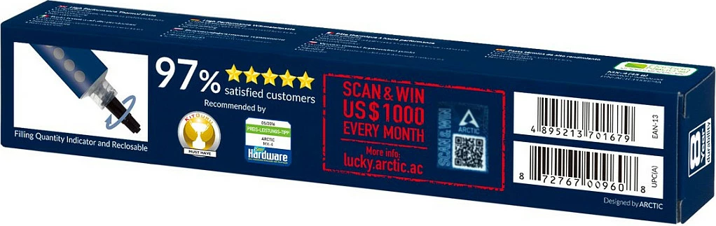 Pasta termale ARCTIC MX-4, 45 g, 8.5 W/m·K, Blu, Bardhë