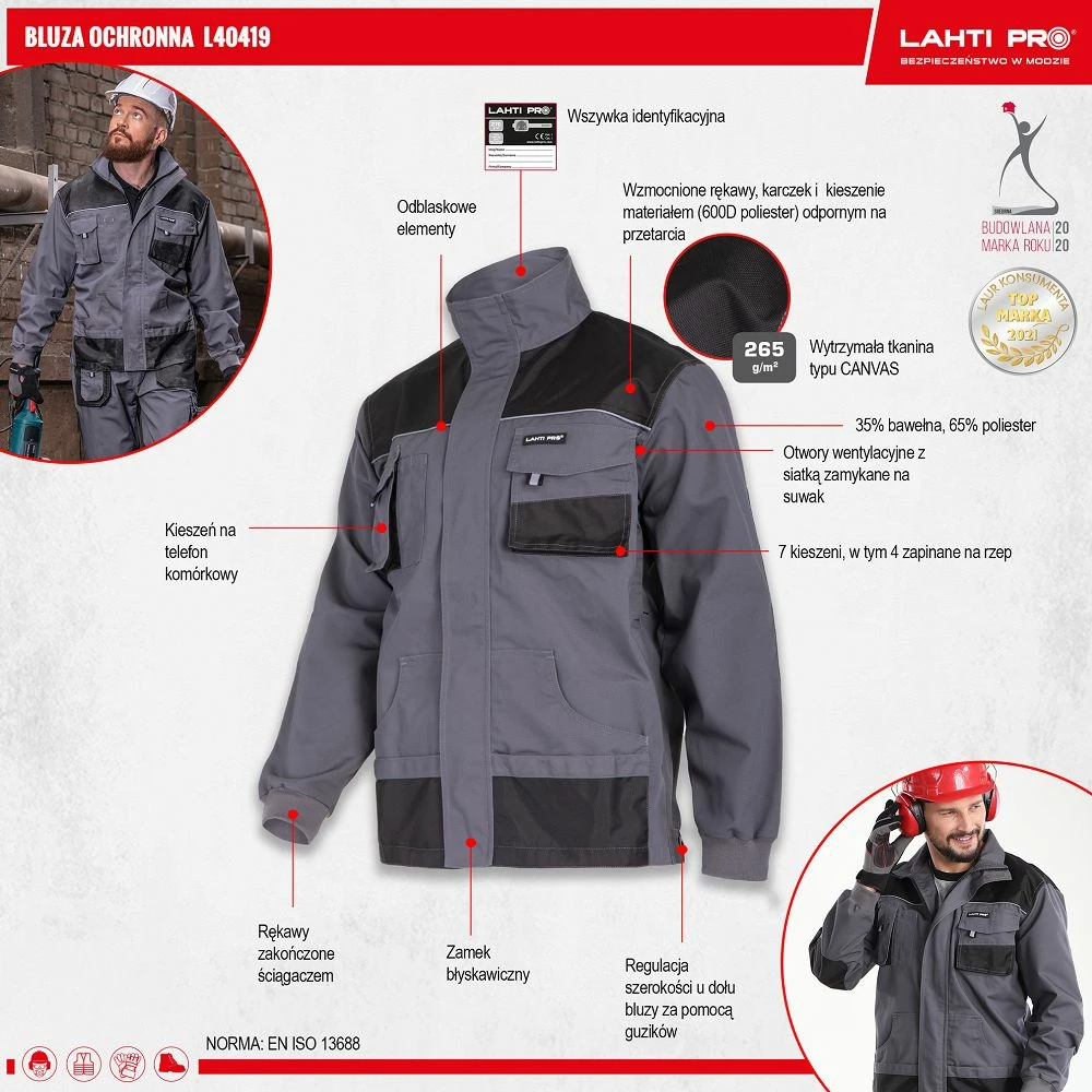 Bluze pune Lahti Pro L40419 3XL (60) gri/zi