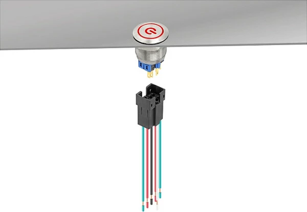 Soket DeLOCK për Taster/Switch 25 mm, 6-pin, IP65, 230 V, i zi
