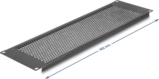 Panel i verbër rack DeLOCK 19", 3U, metal, me vrima ventilimi, i zi