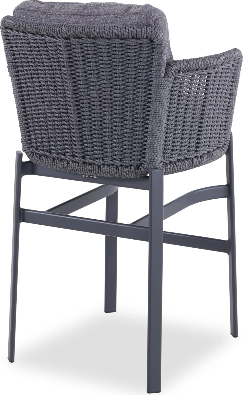 Karrige për bar DESTINY, alumin & ratan, ngjyrë qymyr, 71.5x63.5x108cm, set prej 2 copash